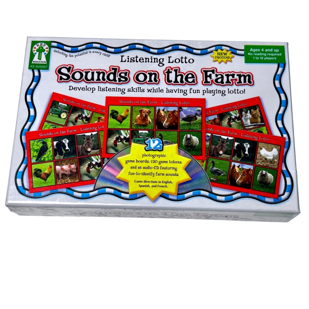Listening Lotto Game Kids‎ Multicolor Sounds on the Farm KE-846007 Key Education